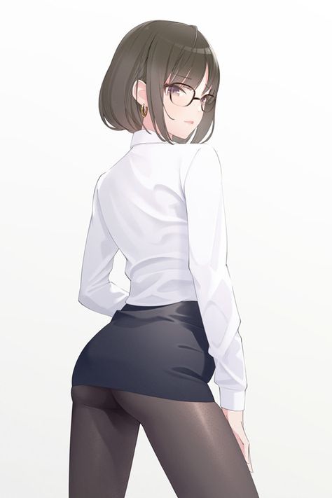 Office Outfits Women, Micro Mini Skirt, Anime Artwork Wallpaper, Black Stockings, Anime Girlxgirl, Girls Illustration, Micro Mini, Girls Characters, Comic Book Heroes