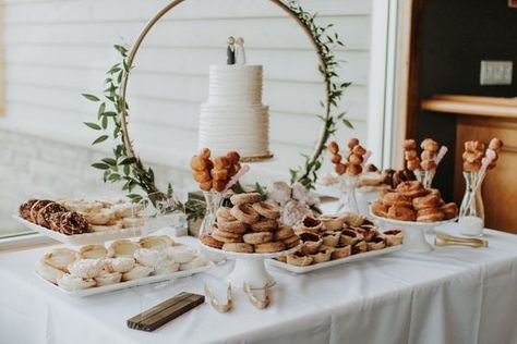 Wedding Decor Dessert Table, Sweet Treat Wedding Table, Simple Sweets Table Wedding, Bohemian Wedding Dessert Table, Cake And Sweets Table Wedding, Boho Chic Wedding Cake Dessert Tables, Dessert Wedding Bar, Micro Wedding Dessert Table, Boho Bridal Shower Dessert Table