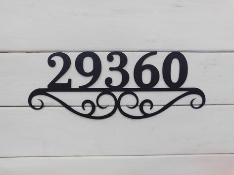 Scroll 1-Line Wall Address Plaque Metal Address Signs Outdoor Hanging, Metal House Numbers, Horse Sign, House Number Plaque, Address Numbers, Door Numbers, House Number Sign, Magnetic Wall, Address Plaque