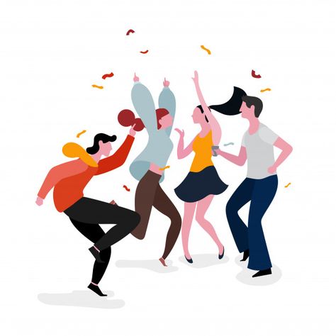 Dancing party group illustration Premium Vector | Free Vector #Freepik #vector #freebackground #freebusiness #freepeople #freeparty Party Vector Illustration, Dancing People Illustration, Party Illustration Design, Party Illustration Art, Birthday Party Illustration, Dancing Illustration, Group Illustration, Dance Illustration, Dancing Clipart