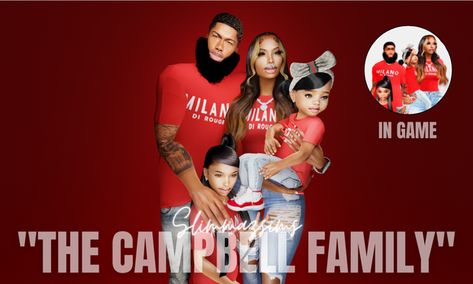 The Campbell Family | Sim Download #21 | Slimmazsims Sims Family Download, Sims 4 Black Family, Sims 4 Family Download, Sims 4 Family Ideas, Sims 4 Family, Patreon Logo, Sims 4 Collections, Black Families, Free Family