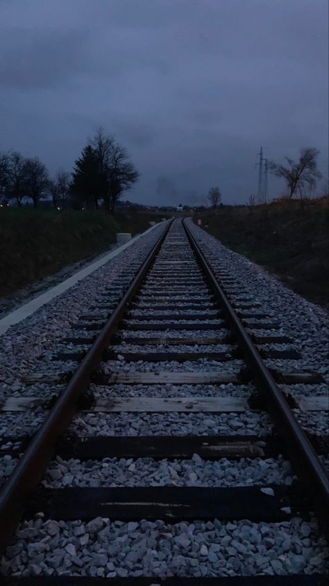 Railroads Aesthetic, Railways Aesthetic, Railway Aesthetic, Railroad Track Pictures, Dark Grunge Aesthetic, Track Pictures, Rainy Day Aesthetic, Memorial Tattoo, Dark Grunge