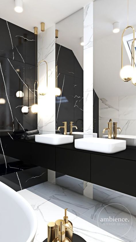 a beautiful bathroom interior design in white and black tones Bathroom Elegant, Elegant House, Modern Luxury Bathroom, Bathroom Decor Luxury, Casa Country, Washroom Design, Bathroom Design Decor, Bathroom Inspiration Decor, Bathroom Design Luxury