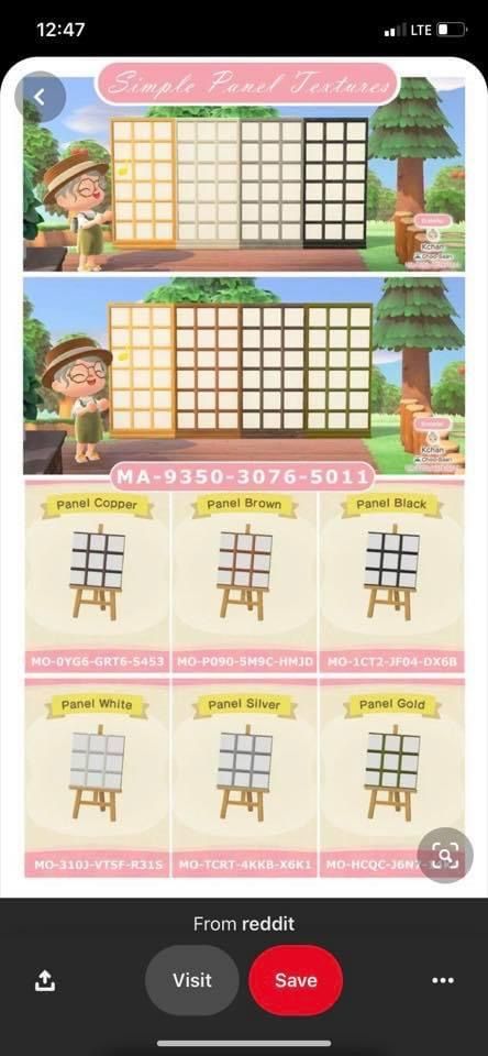 Panel Codes Animal Crossing, Acnh Japanese Window, Acnh Shoji Screen Design, Acnh Japanese Panel Design, Acnh Screen Panel Designs, Animal Crossing Wall Patterns, Simple Panel Designs Acnh, Acnh Japanese Sign Code, Acnh Japanese Wall Code