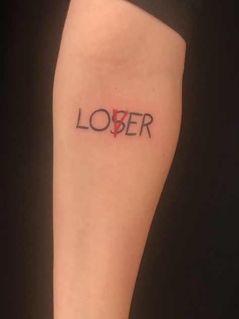 Lover It Loser, Loser Club Tattoo, Lover It Tattoo, Loser Lover Tattoo Txt, Love Loser Tattoos, It Tatoos, Txt Tattoos Ideas Kpop, Txt Inspired Tattoos, It Lover Loser