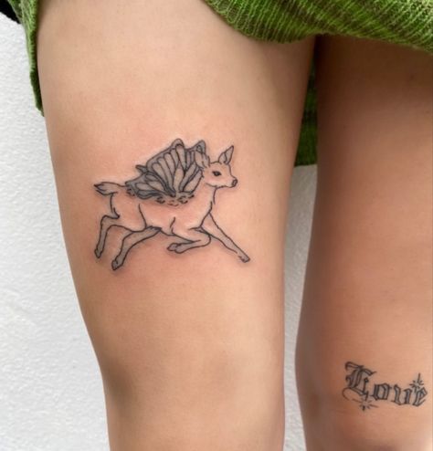 Fairy Tattoo Thigh, Fairy Tattoo On Thigh, Fairy Linework Tattoo, Line Work Fairy Tattoo, Kids Checklist, Thigh Tattoos Women, Fine Line Tattoos, Line Tattoos, Thigh Tattoo