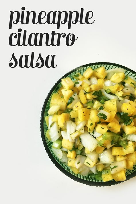 Pineapple Cilantro Salsa is colorful, chunky dip that's packed with flavor — perfect for Cinco de Mayo! (via feastandwest.com) Pineapple Salsa Recipe, Cilantro Salsa, Elegant Entertaining, Pineapple Salsa, Recipes Appetizers And Snacks, Entertaining Recipes, Entree Recipes, Salsa Recipe, Whole 30 Recipes