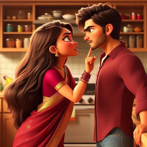 Cupal Pic Love Dp, Cupal Pic Love, Movie Scenes Romantic, Angry Couple, Couple Cartoon Pictures, Couples Traditional, Madhubala Actress, Romance Movie Scenes, Love Dp