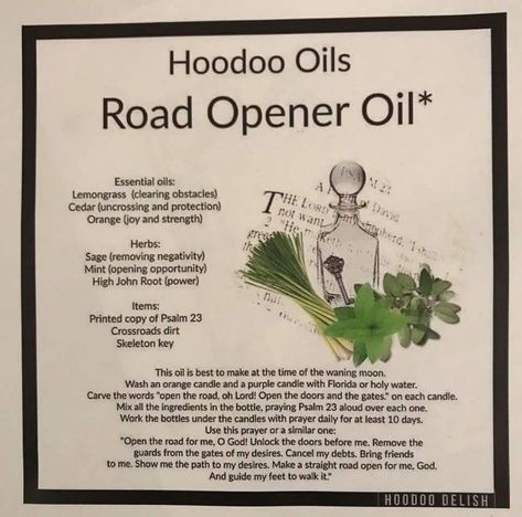 Money Oil Recipe, Road Opener Oil, Magick Oil, Hoodoo Oils, Road Opener, Hoodoo Magic, Candle Magic Spells, Hoodoo Spells, Easy Spells