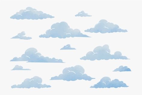 Starry Night Background, Cloud Illustration, Watercolor Clouds, Cloud Vector, Night Background, Blue Sky Background, Cloud Drawing, Watercolor Rainbow, Blue Clouds