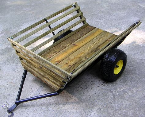 Yard Cart, by G. McBride | Contributed by: G. McBride. To fi… | Flickr Lawn Tractor Trailer, Garden Tractor Attachments, Yard Cart, Yard Tractors, Lawn Mower Trailer, Homemade Tractor, Wooden Cart, Trailer Diy, Tractor Implements