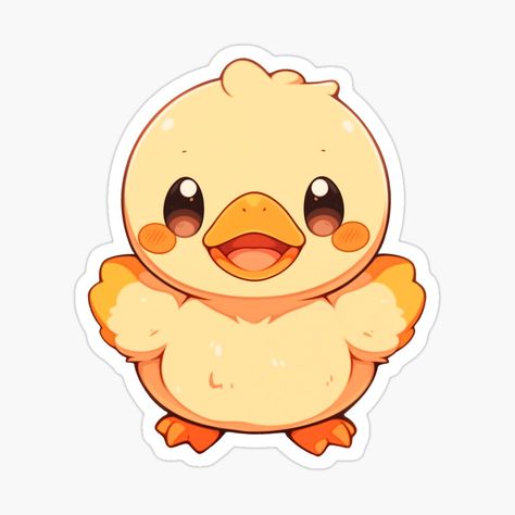 Cute Ducklings Cartoon, Kawaii Duck Drawing, Kawaii Duck Wallpaper, Duck Wallpaper Iphone, Chibi Duck, Cute Duck Drawing, Cute Duck Cartoon, Duck Kawaii, Kawaii Duck