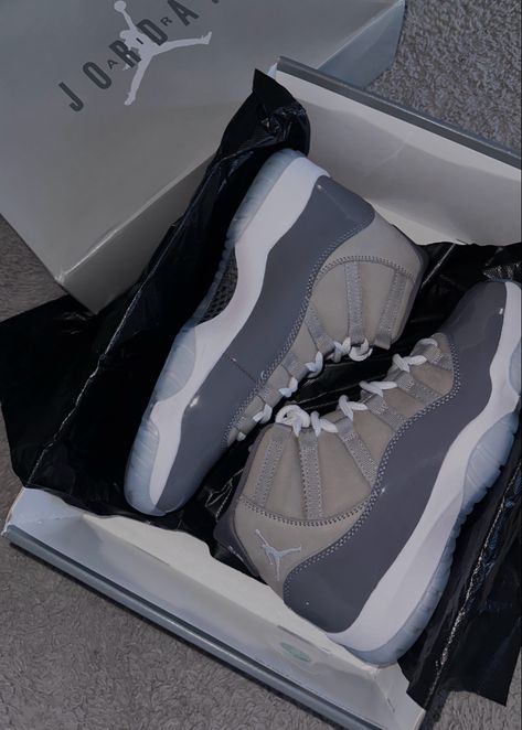 #jordan #jordan11 #coolgrey #shoes #shoegame #shoesaddict #shoesoftheday Jordan 11 Grey, Cool Grey 11s, Jordan 11 Cool Grey, Casual Shoes Women Sneakers, Grey Jordans, Pretty Sneakers, Trendy Shoes Sneakers, Cute Nike Outfits, Preppy Shoes