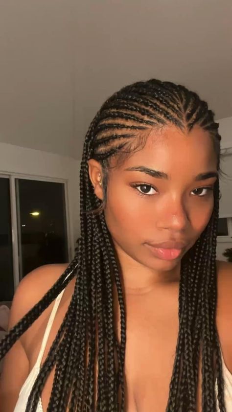 Box Braids Hairstyles For Black Women, Braids Hairstyles Pictures, Braided Cornrow Hairstyles, Cute Box Braids Hairstyles, Protective Hairstyles Braids, Pretty Braided Hairstyles, Hairdos For Curly Hair, Girls Hairstyles Braids, Natural Hair Braids