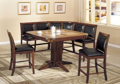 Corner Dining Nook, Kitchen Nook Table, 6 Piece Dining Set, Nook Dining Set, Nook Table, Small Kitchen Tables, Pub Chairs, Pub Table Sets, Solid Wood Dining Set