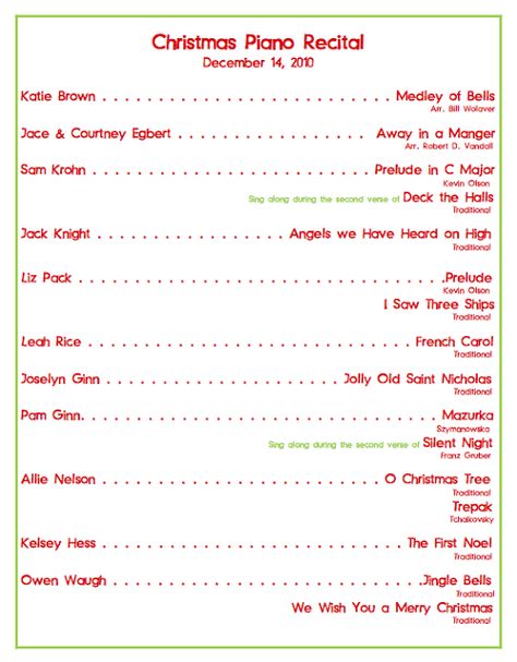 Christmas Recital Program Piano Recital Program, Christmas Piano, Piano Recital, Utah State University, Piano Studio, Christmas Play, Utah State, Boys And Girls Club, Teaching Inspiration