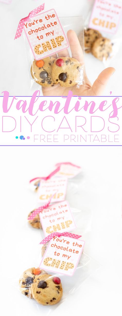 Cute Valentine's Day Tags tied on cookie packages with ribbon. Cookie Printable, Free Printable Valentines Cards, Printable Valentine Cards, Chocolate Marshmallow Cookies, Chocolate Chip Shortbread Cookies, Salted Caramel Mocha, Marshmallow Cookies, Toffee Cookies, Diy Chocolate