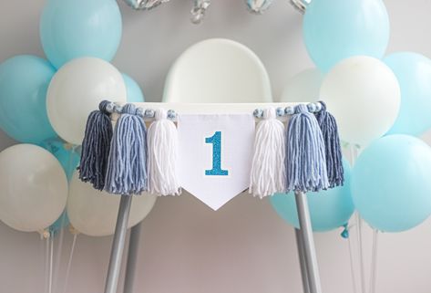 White tassel garland, highchair banner 1st birthday boy, bunting baby blue, yarn tassel garland, one highchair garland, blush yarn Embroidery Banner, Yarn Banner, Chair Embroidery, Bow Wood, 1st Birthday Boy, Birthday Highchair, Highchair Banner, Boho Chair, Baby Boy Birthday