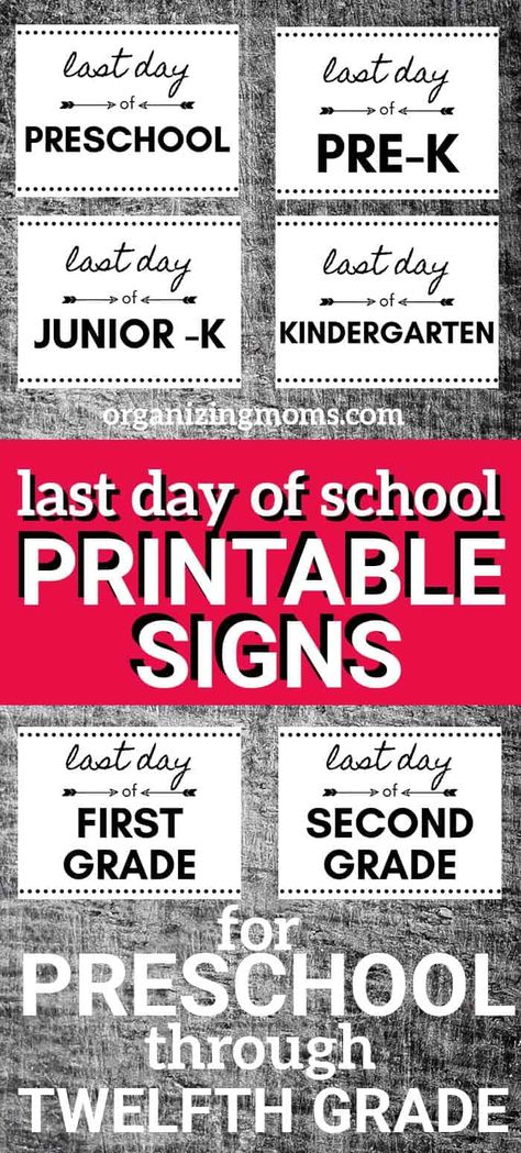 Free printable signs for the last day of school. Make your end of the year pictures super cute with these simple, easy-to-read printables. Last Day Of 3rd Grade Sign Printable, Last Day Of School Sign 2024, First And Last Day Of School Printables, Last Day Of School Printable Free, Last Day Of School Sign Printable Free 2023-2024, Last Day Of School Free Printable 2024, School Signs Design, Free School Printables, Last Day Of School Printable