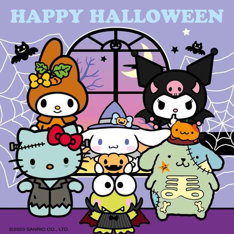 https://sanrio.com Sanrio Halloween, Walpaper Hello Kitty, Friend Painting, Cute Wallpapers For Ipad, Hello Kitty And Friends, Sanrio Wallpaper, Hello Kitty Pictures, Kawaii Aesthetic, Hello Kitty Wallpaper