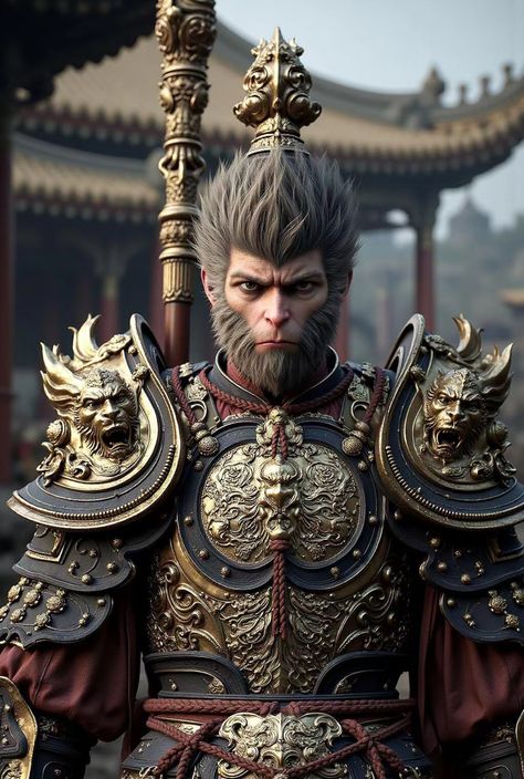 Ruyi Jingu Bang, Handsome Monkey King, Black Myth Wukong, Warrior Concept Art, Foto Top, Dragon King, Chinese Mythology, Sun Wukong, Journey To The West