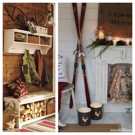 Cabin Decor Ideas for Any Style - Ski Country Antiques & Home Ski Bedroom Decor, Rustic Ski Lodge Decor, Cabin Entryway Ideas, Campy Decor, Airbnb Themes, Vintage Ski Decor, Lodge Bathroom Decor, Vintage Ski Lodge Decor, Cabin Decor Ideas