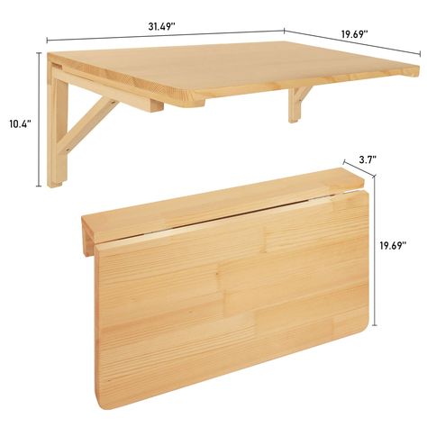 Multifunctional Wall Mounted Wooden Folding Desk - Bed Bath & Beyond - 35542712 Wall Table Folding, Wall Mounted Folding Table, Fold Down Desk, Fold Down Table, Dinner Games, Desk Bed, Wall Display Shelves, Wall Mounted Table, Home Office Computer Desk