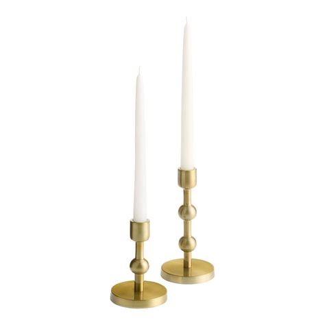 Gold Ball Taper Candle Holder - World Market Candle Stick Holder, Gold Candle Sticks, Taper Candle Holder, Taper Candle Holders, Christmas 2024, World Market, The Gold, Candlestick Holders, Taper Candle