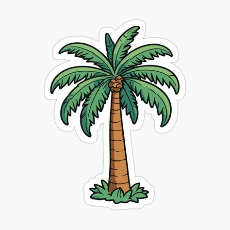 Get my art printed on awesome products. Support me at Redbubble #RBandME: https://www.redbubble.com/i/sticker/coconut-tree-by-OlvadDesigns/163389162.EJUG5?asc=u Coconut Tree Cartoon, Coconut Tree Clipart, Coconut Tree Drawing, Palm Tree Sticker, Tree Cartoon, Tree Sticker, Cartoon Doodle, Tree Clipart, Tree Stickers