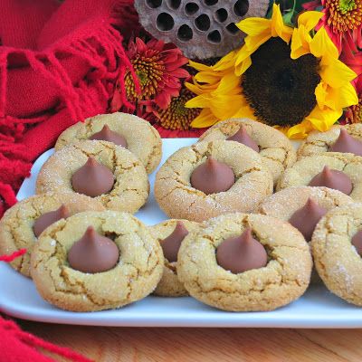 Sun Butter, Peanut Butter Blossom, Sunflower Seed Butter, Peanut Blossoms, Peanut Butter Blossom Cookies, Sunflower Butter, Cookie Plate, Blossom Cookies, Kiss Cookies