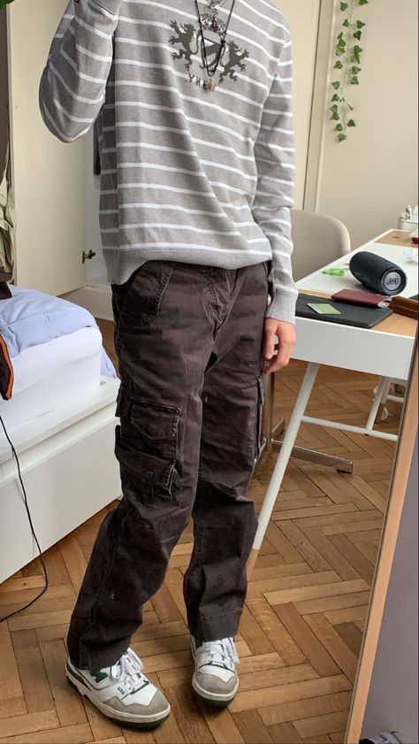 New Balance Cargo Pants, New Balance 550 Cargo Pants, 550 New Balance Outfit, New Balance 550 Outfit Men, Cargo Outfit Men, New Balance 550 Outfit, Skater Boy Style, Balance Outfit, Cargo Outfit