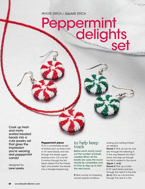 Seed Bead Patterns Free, Seed Bead Bracelet Patterns, Holiday Beading, Seed Bead Patterns, Beaded Christmas Ornaments, Christmas Bead, Seed Bead Tutorial, Beaded Bracelet Patterns, Beaded Jewelry Patterns