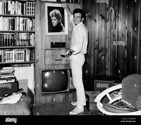 James Stacy at his home circa 1964 © JRC /The Hollywood Archive - All Rights Reserved File Reference # 32633 576THA Stock Photo - Alamy Victor French, Highway To Heaven, James Stacy, Connie Stevens, Michael Landon, Hollywood Stars, All Rights Reserved, Im Not Perfect, Hollywood