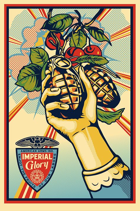 Imperial glory and POWERhttp://www.obeygiant.com/headlines/power-and-imperial-glory-offsets Shepard Fairy, Shepard Fairey Art, Shepard Fairey Obey, Tachisme, Obey Art, Best Street Art, Shepard Fairey, Roy Lichtenstein, Propaganda Posters