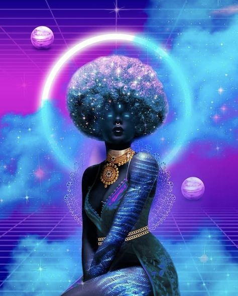 Afrofuturism Aesthetic, Collage Creative, Afrofuturism Art, African Spirituality, Artist Models, Black Artwork, Futuristic Art, Foto Art, The Dominican Republic