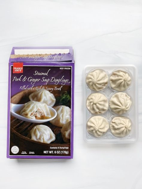 Pork And Ginger Soup Dumplings, Frozen Soup Dumplings, Trader Joe’s Soup Dumplings, Trader Joes Soup, Trader Joes Food, Soup Dumplings, Dumpling Filling, Ginger Soup, Homemade Cookbook