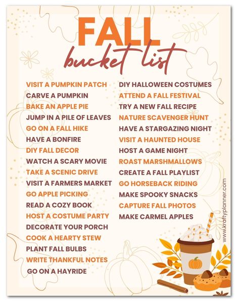 Fall Bucket List Free Printable: Get Ready for Cozy Adventures! Pumpkin Patch Diy, Fall Playlist, Haunted House Diy, Spooky Snacks, Fall Bucket List, Roasting Marshmallows, Fall Hiking, Apple Picking, Fall Decor Diy