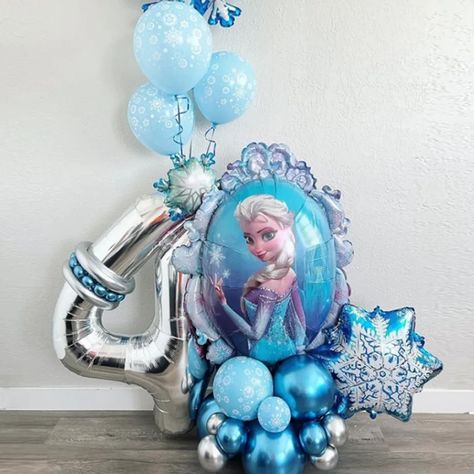 Frozen Balloon Bouquet, Balloon Stack, Frozen Balloons, Balloons Decorations, Perfect Birthday Party, Balloon Crafts, Frozen Birthday, Balloon Bouquet, Balloon Arch