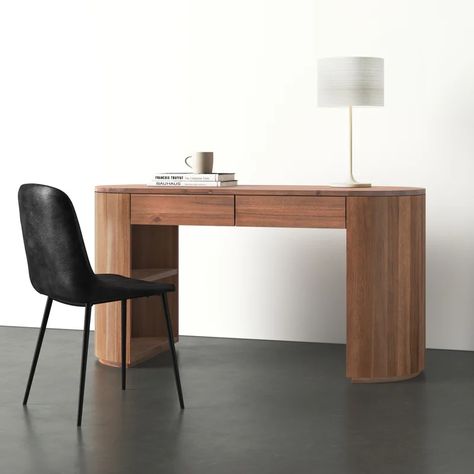 AllModern Lena Oval Desk | Wayfair Oval Desk, Expandable Desk, Solid Wood Writing Desk, Modern Home Office Furniture, Farmhouse Scandinavian, Contemporary Desk, Big Desk, Kitchen Wall Tiles, Best Desk