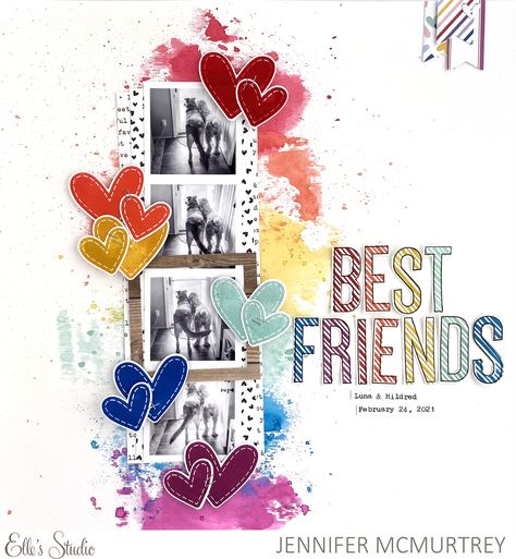 Friendship Scrapbook Ideas Layout, Safari Scrapbook Layouts, Dog Scrapbook Layouts, Friends Scrapbook, Scrapbook Inspo, Friend Scrapbook, Dog Scrapbook, Scrapbook Design Layout, Scrapbook Design