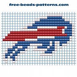 Buffalo Bills NFL Team logo free iron beads pattern Buffalo Bills Crochet Pattern Free, Buffalo Bills Pixel Art, Buffalo Bills Perler Beads, Buffalo Bills Cross Stitch Pattern, Buffalo Bills Knitting Pattern, Plastic Canvas Patterns Free Football Nfl, Plastic Canvas Nfl Patterns, Buffalo Bills Hat, Buffalo Bills Stuff