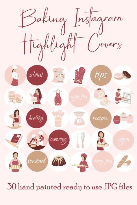 Cover Designs for Instagram Stories Baking Highlight Cover Instagram, Highlight Covers Instagram Cake, Baking Instagram Story, Blush Pink Cake, Baking Instagram, Bakery Instagram, Blog Branding Kit, Dreamy Desserts, Cover Icons