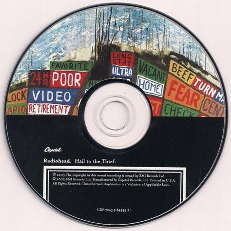 Album Pfp, 2000 Nostalgia, Hail To The Thief, Cd Icon, Weird Design, Cd Cover Design, Thom Yorke, Music Tech, Pretty Images