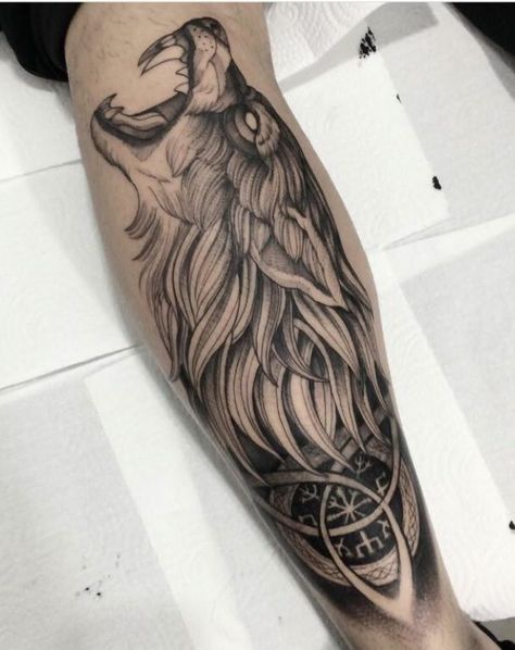 Fenrir Forearm Tattoo, Dacic Wolf Tattoo, Viking Wolf Tattoo Design, Fenrir Tattoo Design, Viking Wolf Tattoo, Tattoos Ideas For Men, Fenrir Tattoo, Viking Warrior Tattoos, Scandinavian Tattoo