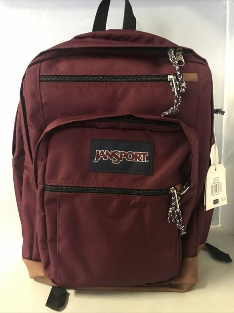 JanSport Cool Student Backpack, 2,100 Cubic" Fits 15" Laptop, Russet Red Ergonomic S-curve shoulder straps Fully padded back panel Side water bottle pocket Internal 15" laptop sleeve Cord pullers Two large main compartments Pleated front stash pocket Web haul handle Premium synthetic leather bottom and trims Jansport Red Backpack, Dark Red Jansport Backpack, Jansport Cool Student Backpacks, Jansport Big Student Backpacks, Red Jansport Backpack Aesthetic, Red Backpack Aesthetic, Jansport Backpacks Aesthetic, Red Jansport Backpack, Red School Bag