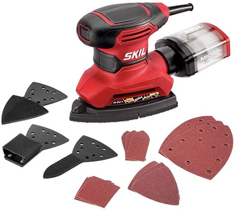 Amazon.com: SKIL Corded Multi-Function Detail Sander with Micro-Filter Dust Box, 3 Additional Attachments & 12pc Sanding Sheet- SR232301 : Everything Else Detail Sander, Hand Sander, Electric Sander, Dust Collection System, Dust Collection, Workshop Equipment, Egift Card, Power Source, Sanding