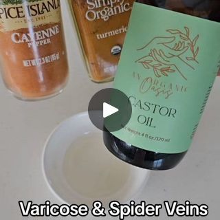 2.8K views · 1.2K reactions | Varicose and Spider Veins.
I use a mixture of Castor Oil, Cayenne Pepper and Turmeric on my varicose veins, age spots, moles and more...
All three ingredients are natural anti-inflammatories.
.
.
For more information on castor oil check the link in my bio or comment "CASTOR OIL"
.
.
 #castoroil #castoroilbenefits #turmeric #cayennepepper #vericoseveins #spiderveins | Lauren Gallegos | Lauren Gallegos · Original audio Castor Oil Benefits, Cayenne Pepper, Three Ingredient, Cayenne Peppers, Age Spots, Cayenne, Castor Oil, Mole, Herbs