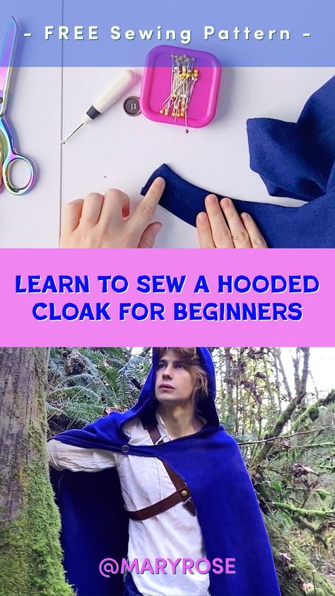 Cloak Pattern, Computerized Sewing Machine, Chalk Pencil, Free Sewing Pattern, Digital Patterns, Hooded Cloak, Seam Ripper, Pattern Pieces, Learn To Sew