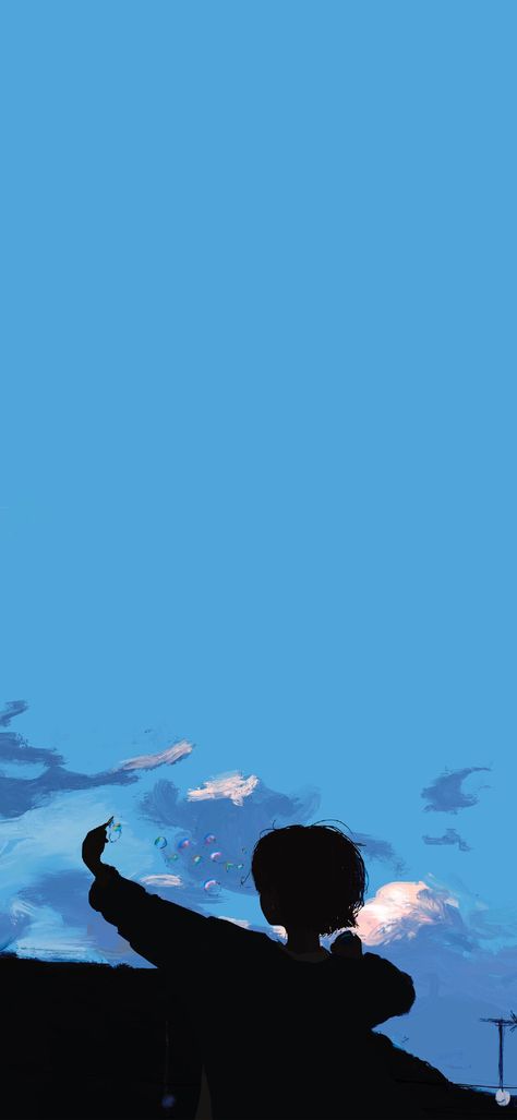 How About No, Minimalistic Blue Wallpaper, Sky Art Painting, Night Sky Photography, Love Animation Wallpaper, Cute Pastel Wallpaper, Anime Artwork Wallpaper, Wallpaper Phone, Anime Scenery Wallpaper