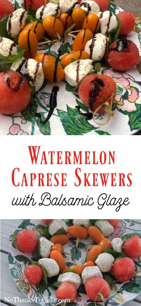 Watermelon Caprese Skewers, Watermelon Caprese, Jenny Craig Recipes, Healthy Nibbles, Watermelon Ball, Tomatoes And Mozzarella, Tomato Caprese, Caprese Skewers, Healthy Appetizer